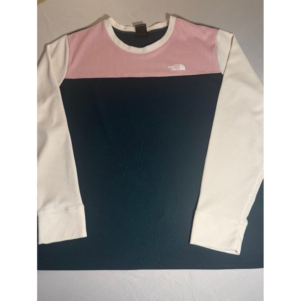The North Face Womens Waffle Knit Thermal Lounge Set Pink Navy XXXL